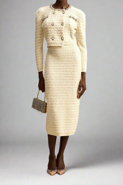 Florence Embellished Jacket & Pencil Skirt Set
