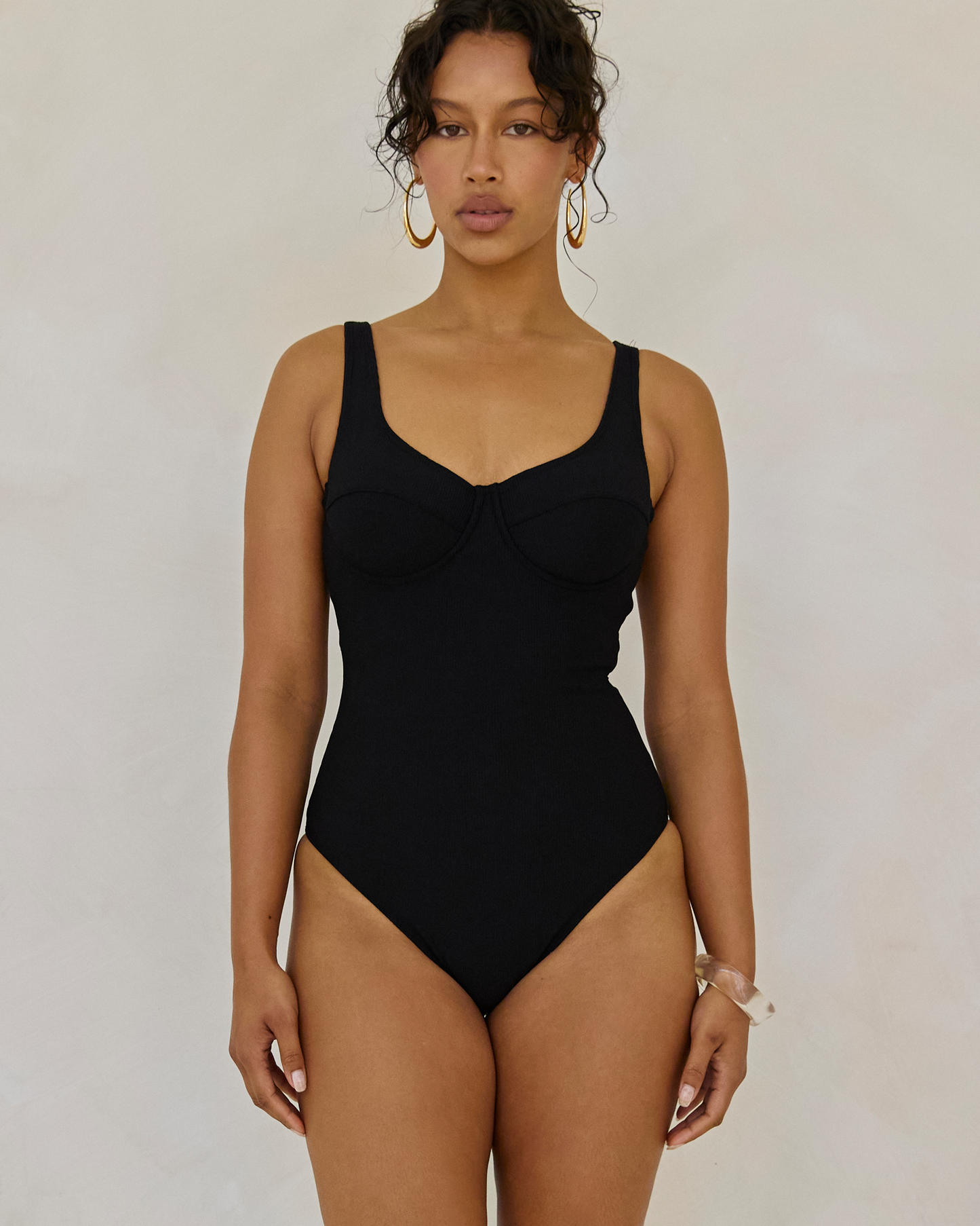 Original Underwire One Piece | Black Rib