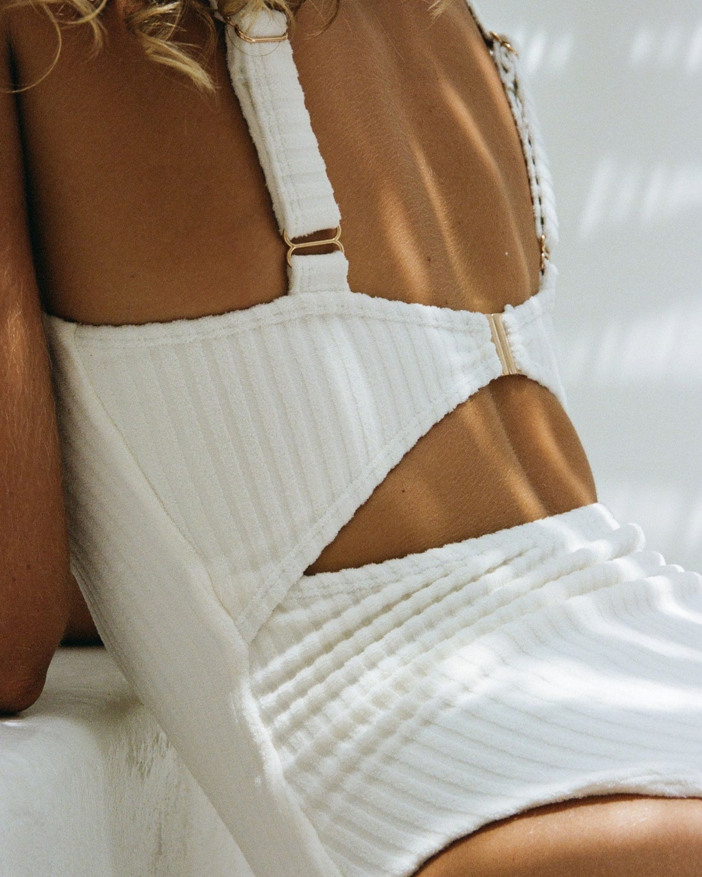 Ribbed Towelling One Piece | Crème