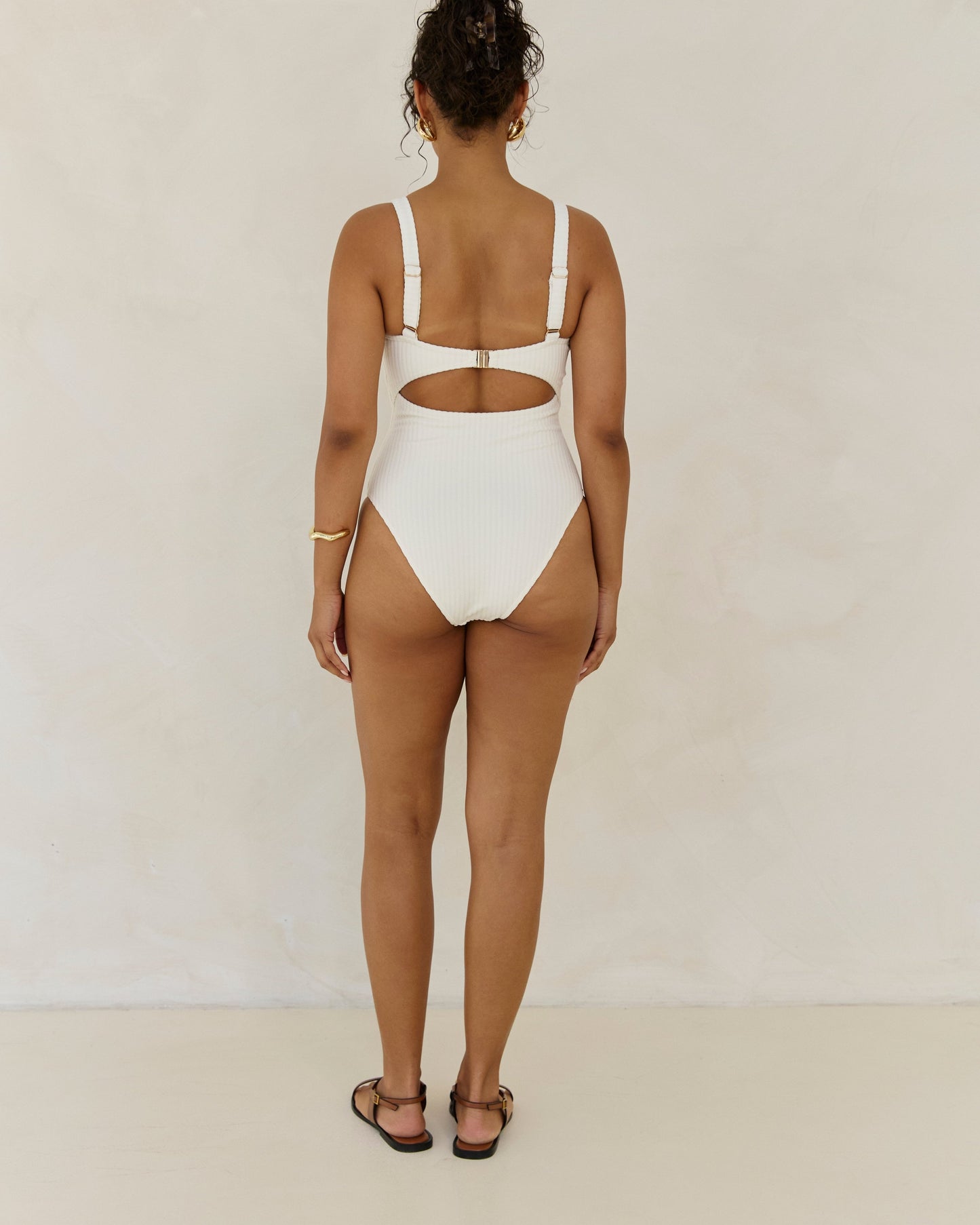 Ribbed Towelling One Piece | Crème