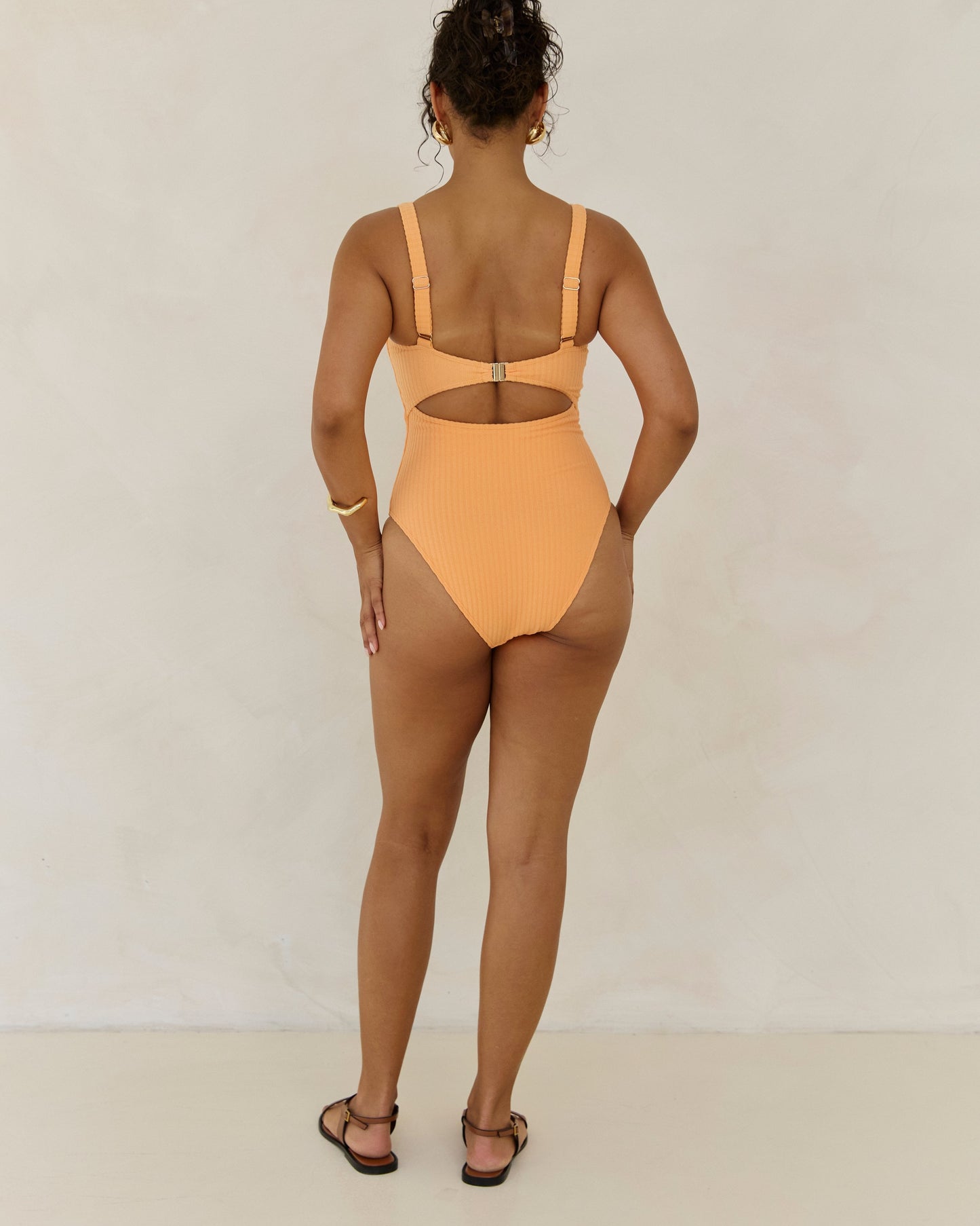 Ribbed Towelling One Piece | Papaya