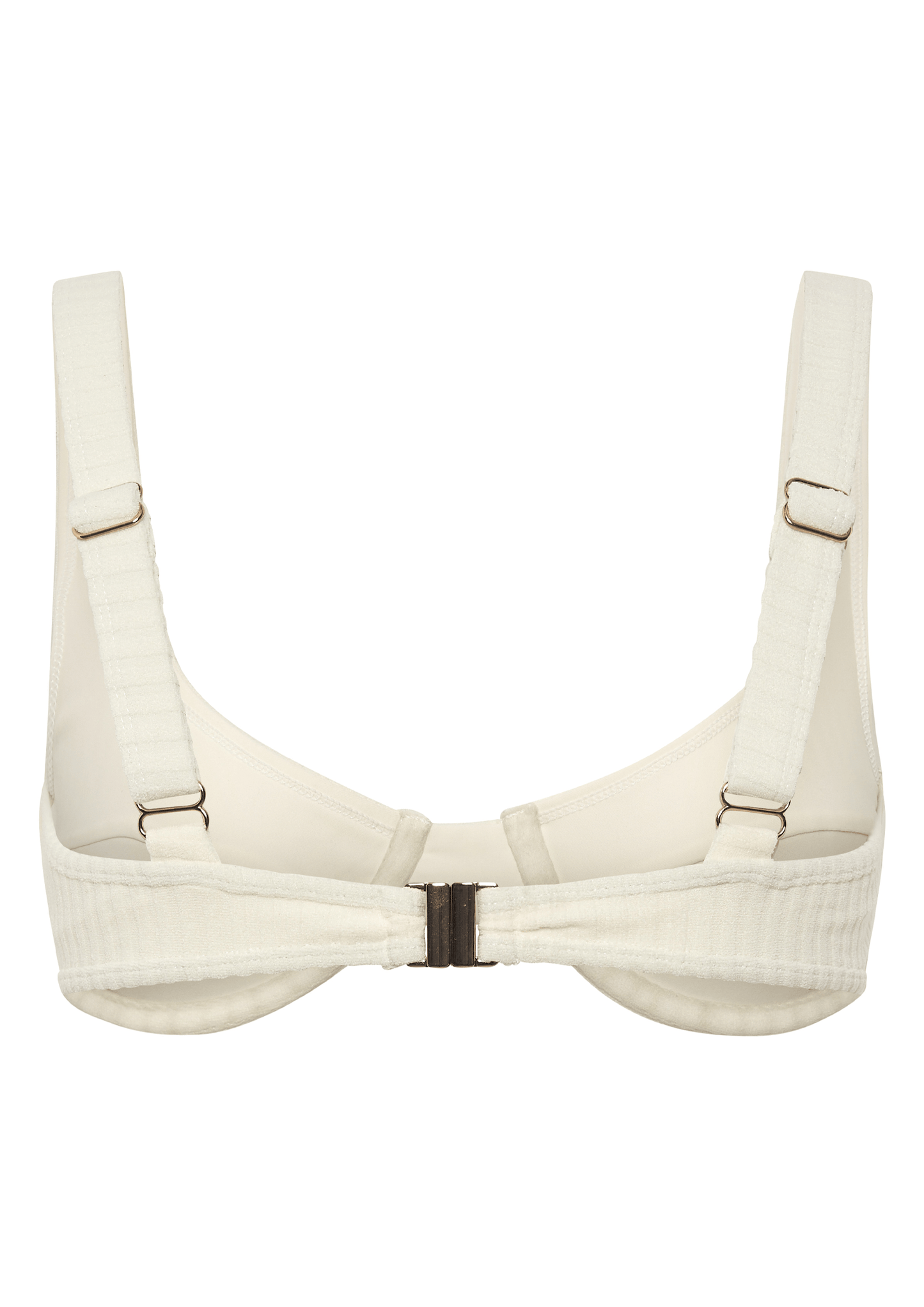 Ribbed Towelling Balconette Bra | Crème