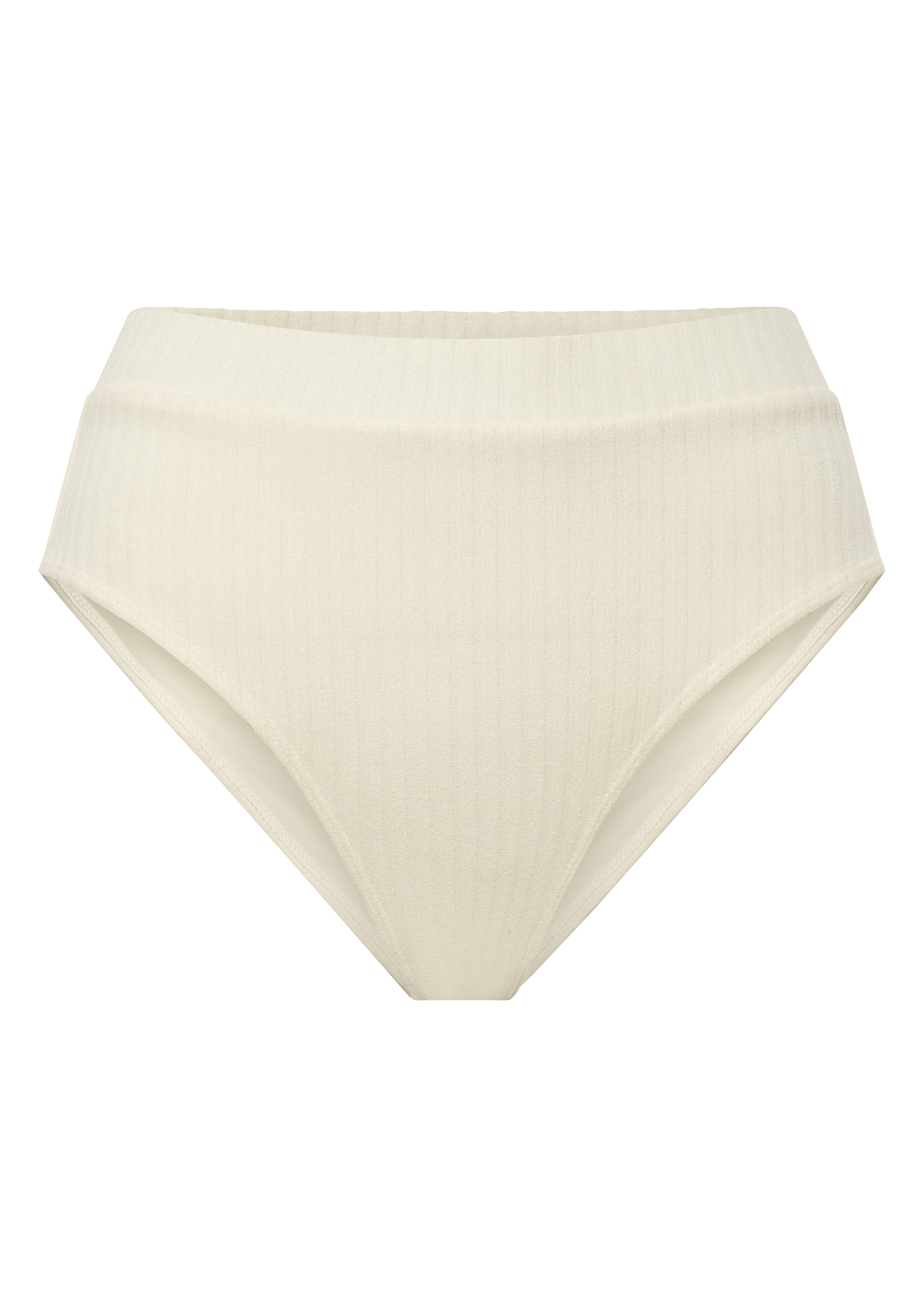 Ribbed Towelling High Waist Bottom | Crème