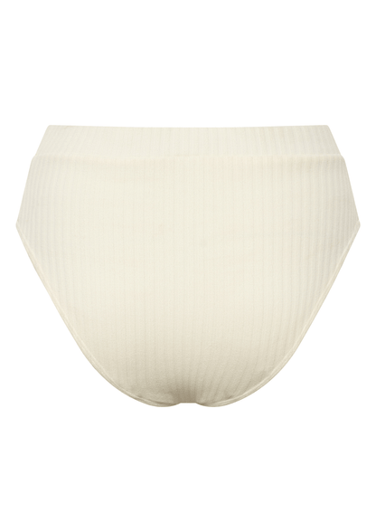 Ribbed Towelling High Waist Bottom | Crème