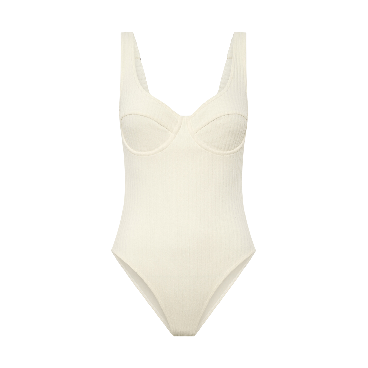 Ribbed Towelling One Piece | Crème