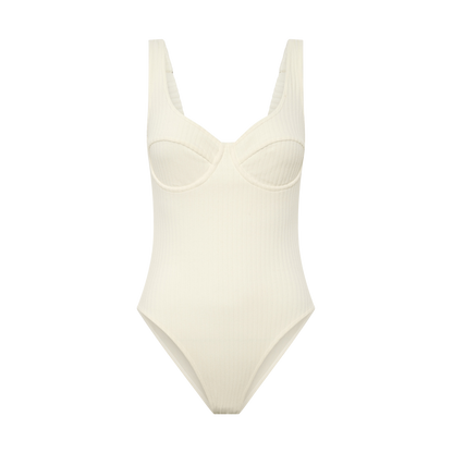 Ribbed Towelling One Piece | Crème