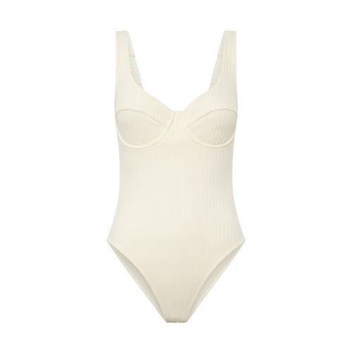 Ribbed Towelling One Piece | Crème