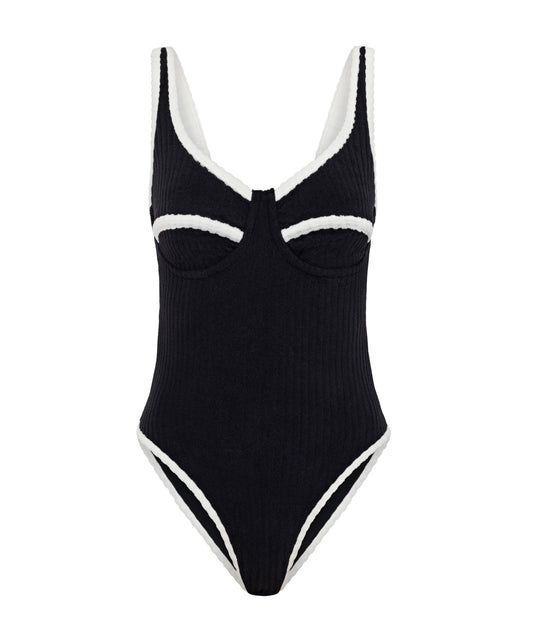 Ribbed Towelling One Piece | Contrast