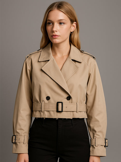 Celina Cropped Belt Jacket